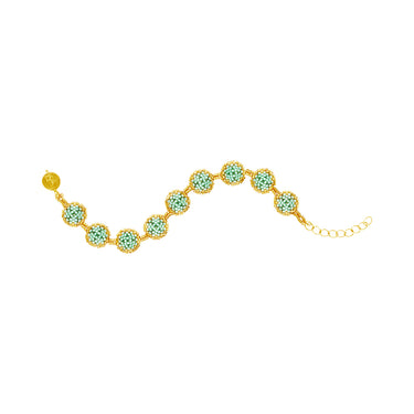 Pulsera Diamantes Redondos Dorado Ajustable Aqua
